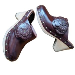 Lucky Brand Leather Clogs Megan, Boho Mules
